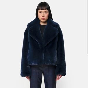 Apparis Blue Teddy Jacket Luxurious Faux Fur